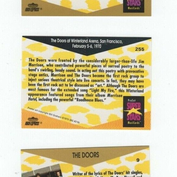 The Doors Legends Pro Set Super Stars Musicards Rock Express Trading Cards - Picture 5 of 10